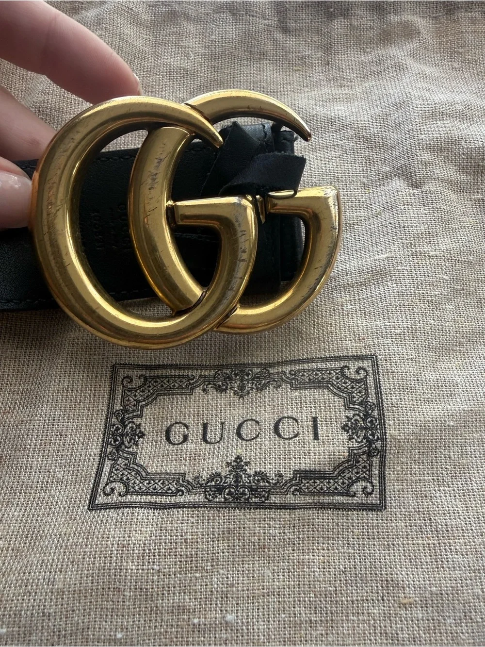 Gucci black leather